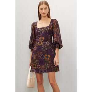 Slate & Willow Multicolor Dark Florals Mini Dress Size 4 Multicolor